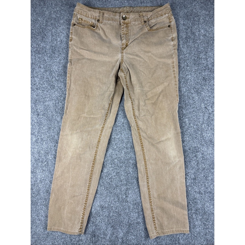 Ruff Hewn Tan Textured Twill Skinny Pants Camel Brown Stretch Size 10